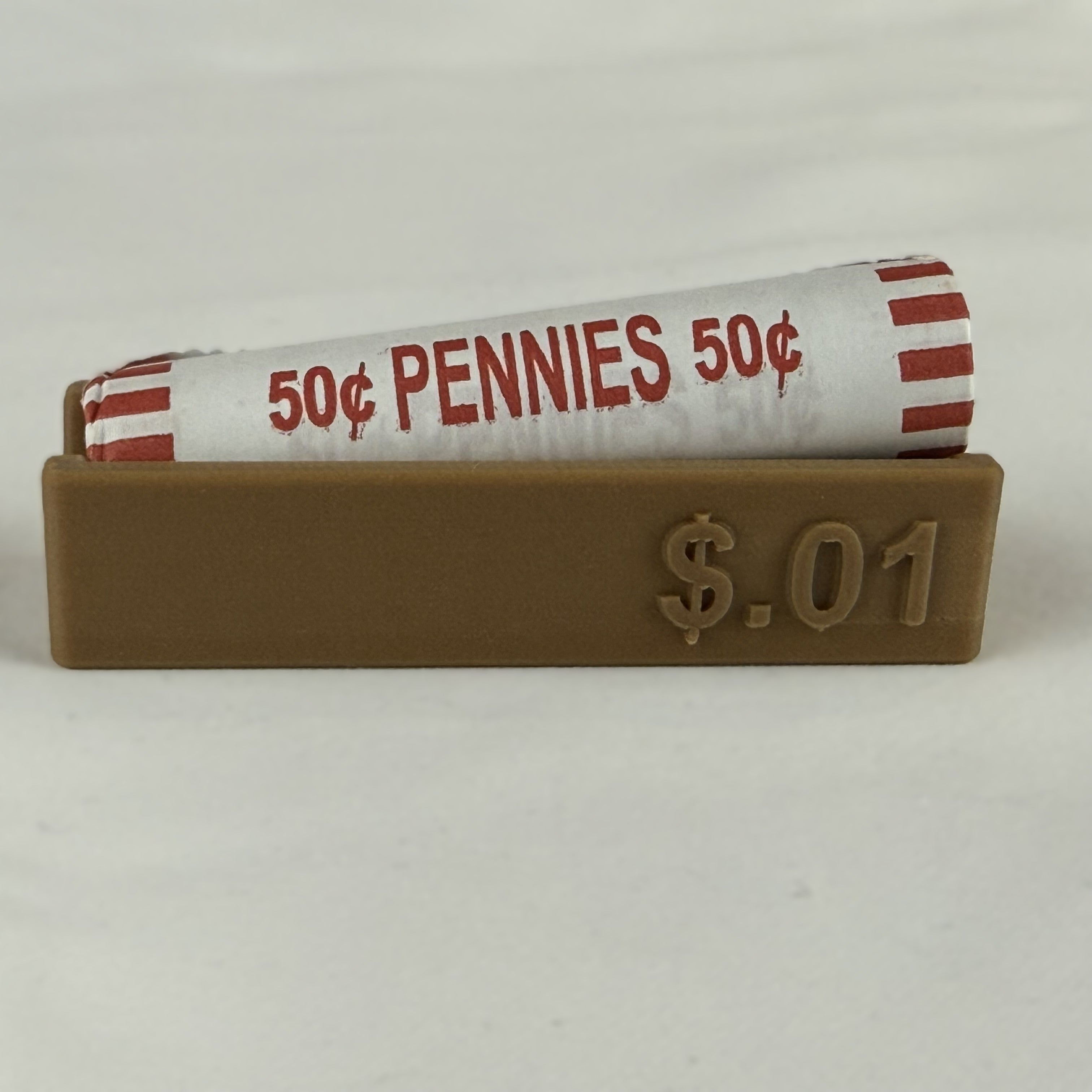 Penny Sorting and Collecting Tray – Wood Color with $0.01 Denomination