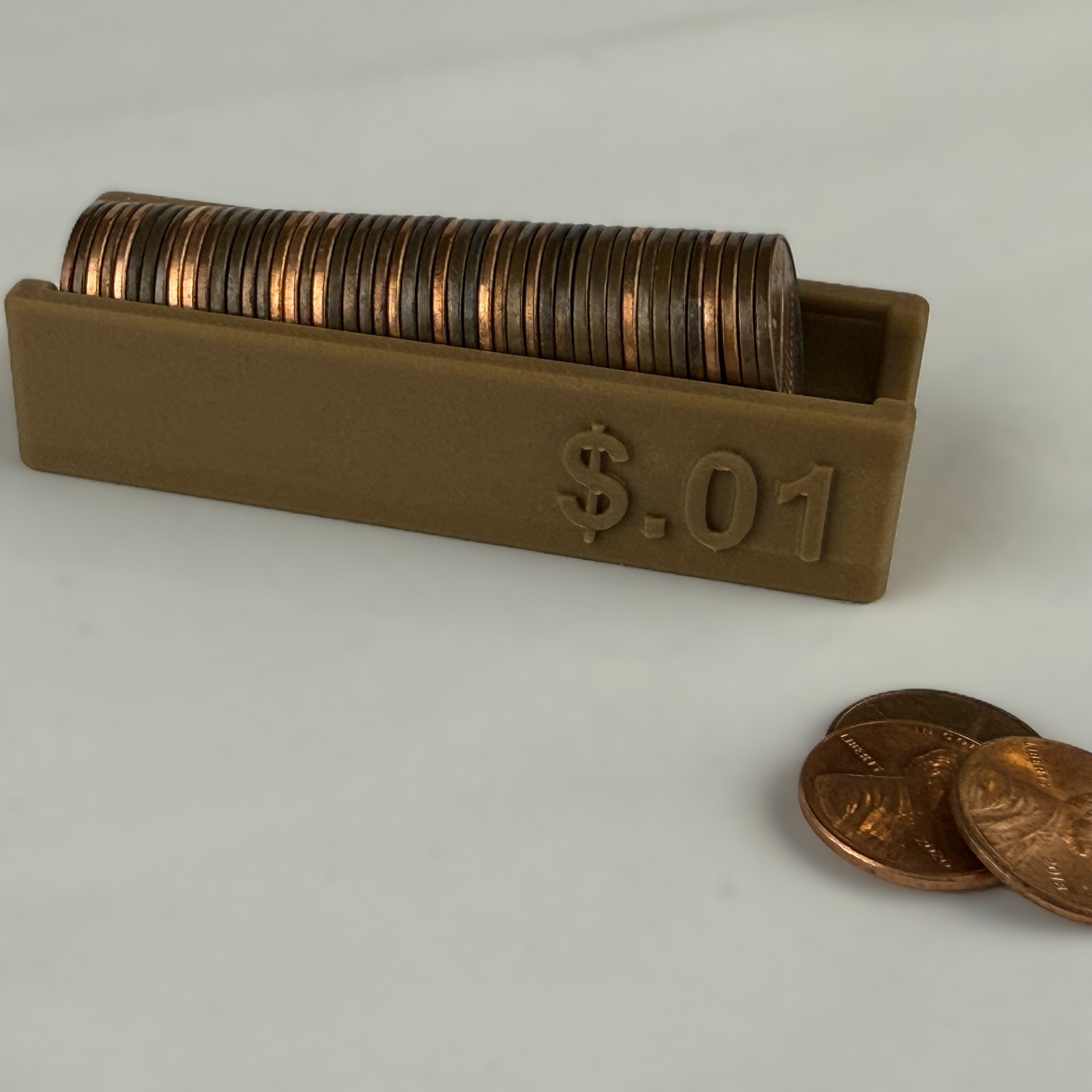 Penny Sorting and Collecting Tray – Wood Color with $0.01 Denomination