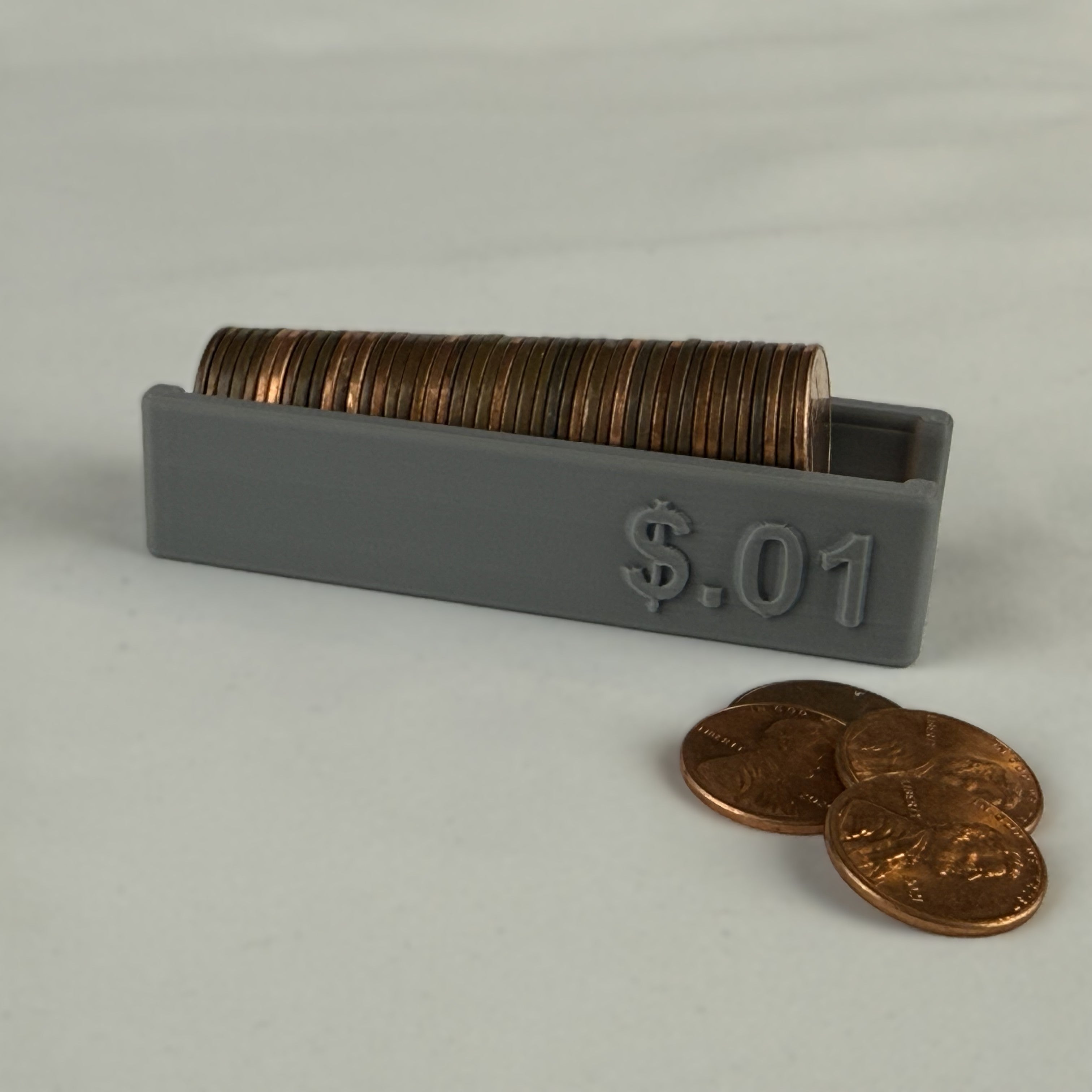 Penny Sorting and Collecting Tray – Wood Color with $0.01 Denomination