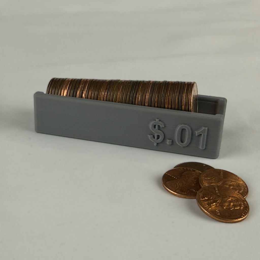 Penny Sorting and Collecting Tray – Wood Color with $0.01 Denomination