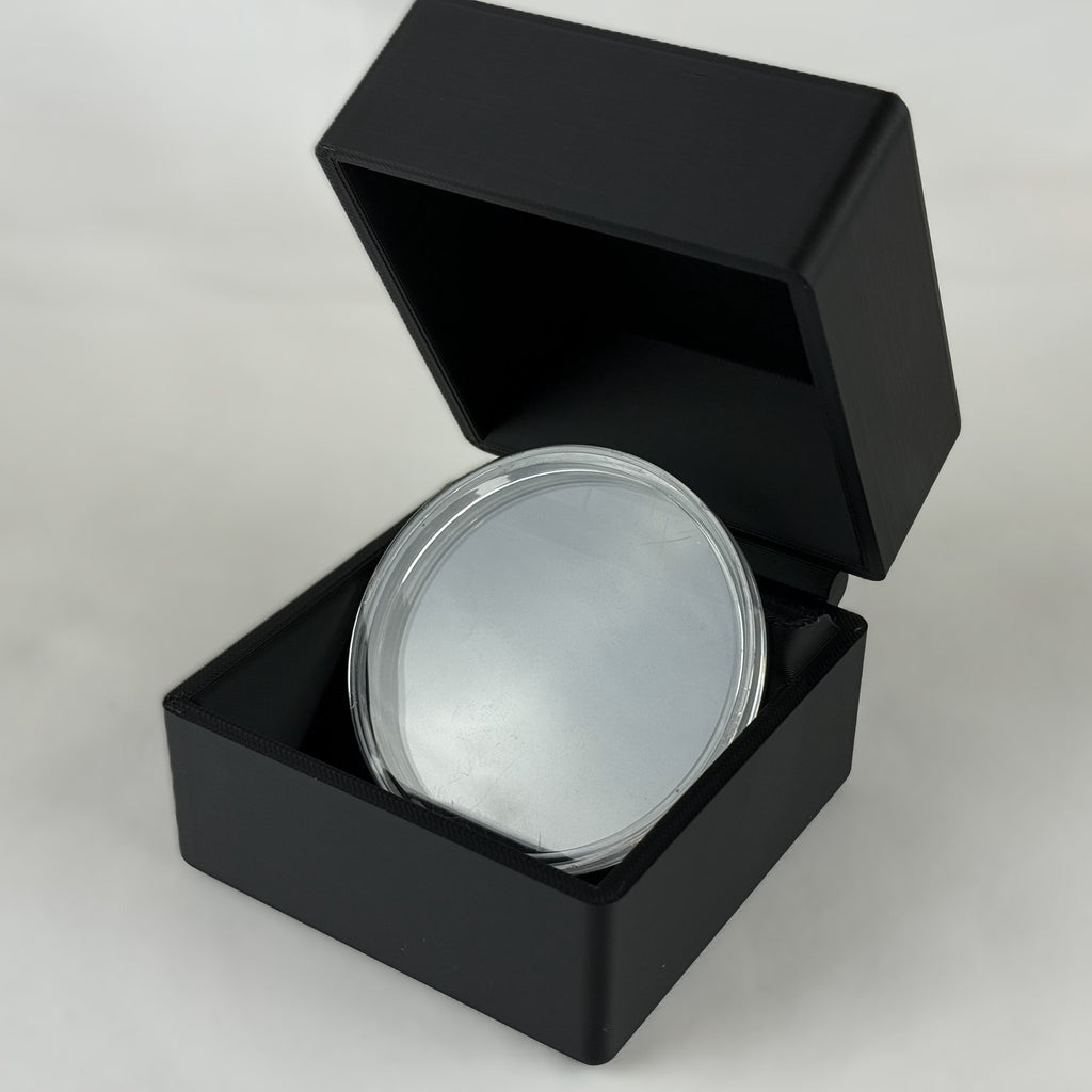 Display Box for 5oz Round 71mm Capsule with Hinged Lid