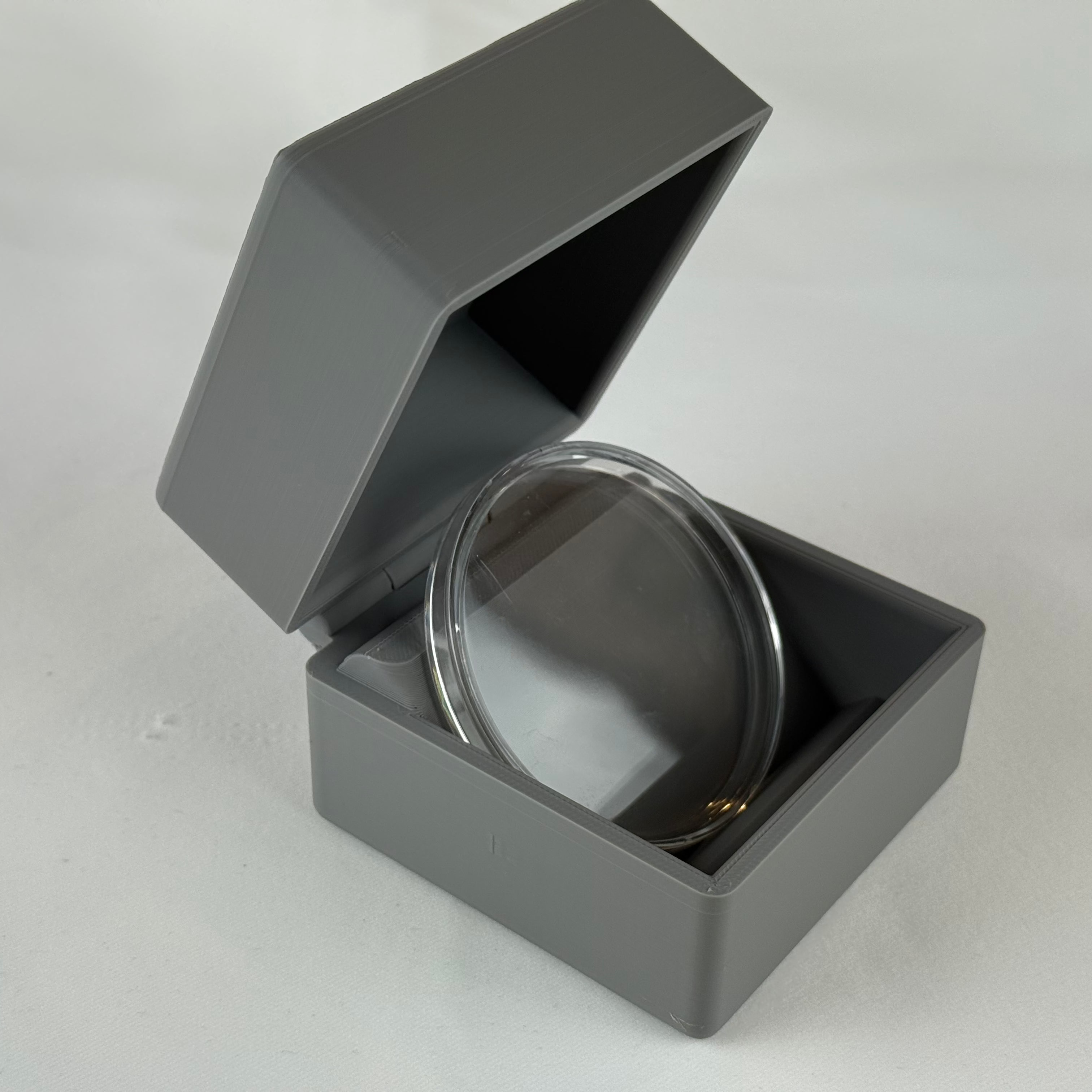 Display Box for 5oz Round 71mm Capsule with Hinged Lid