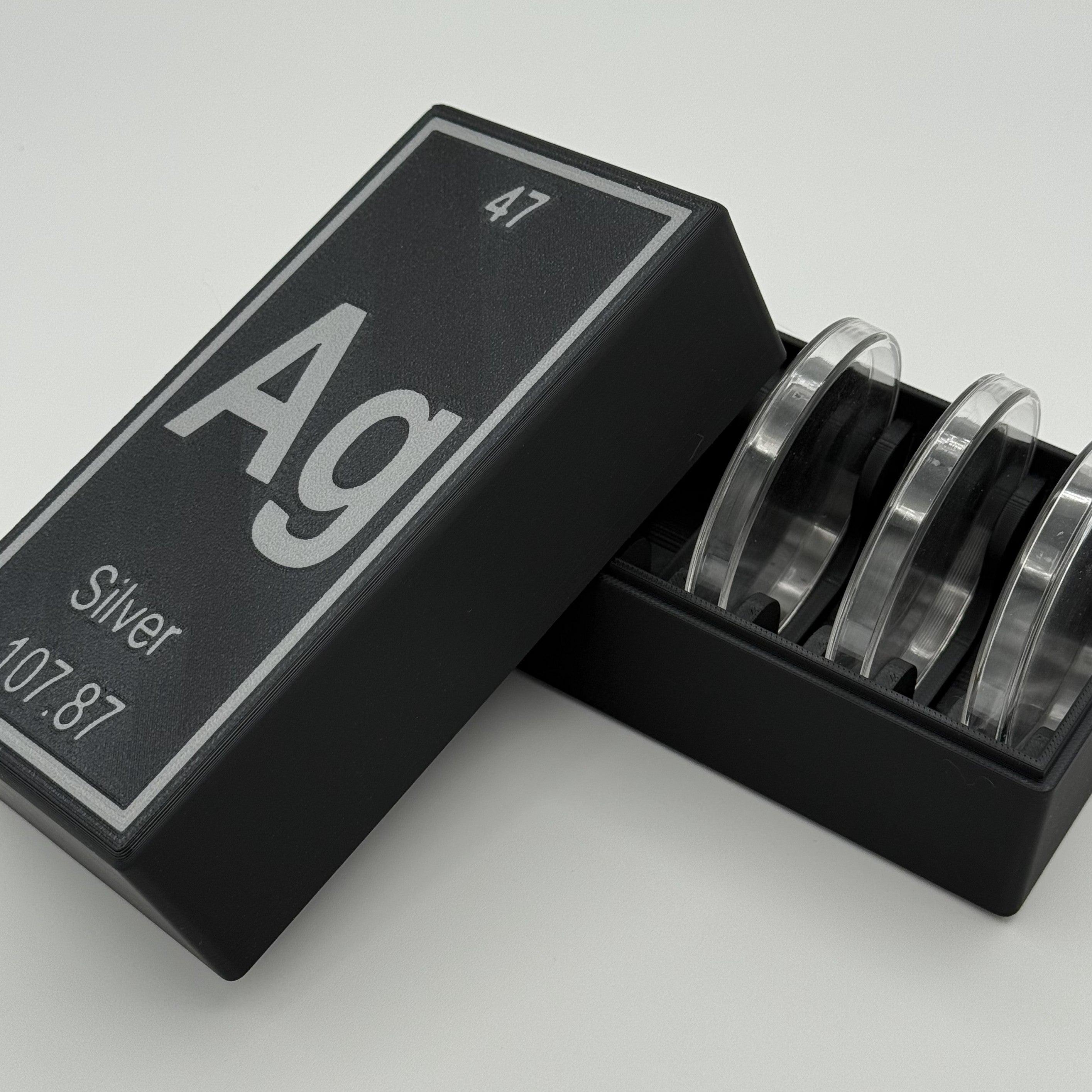 Storage Container for 5oz Silver Rounds 70.6mm Periodic Element