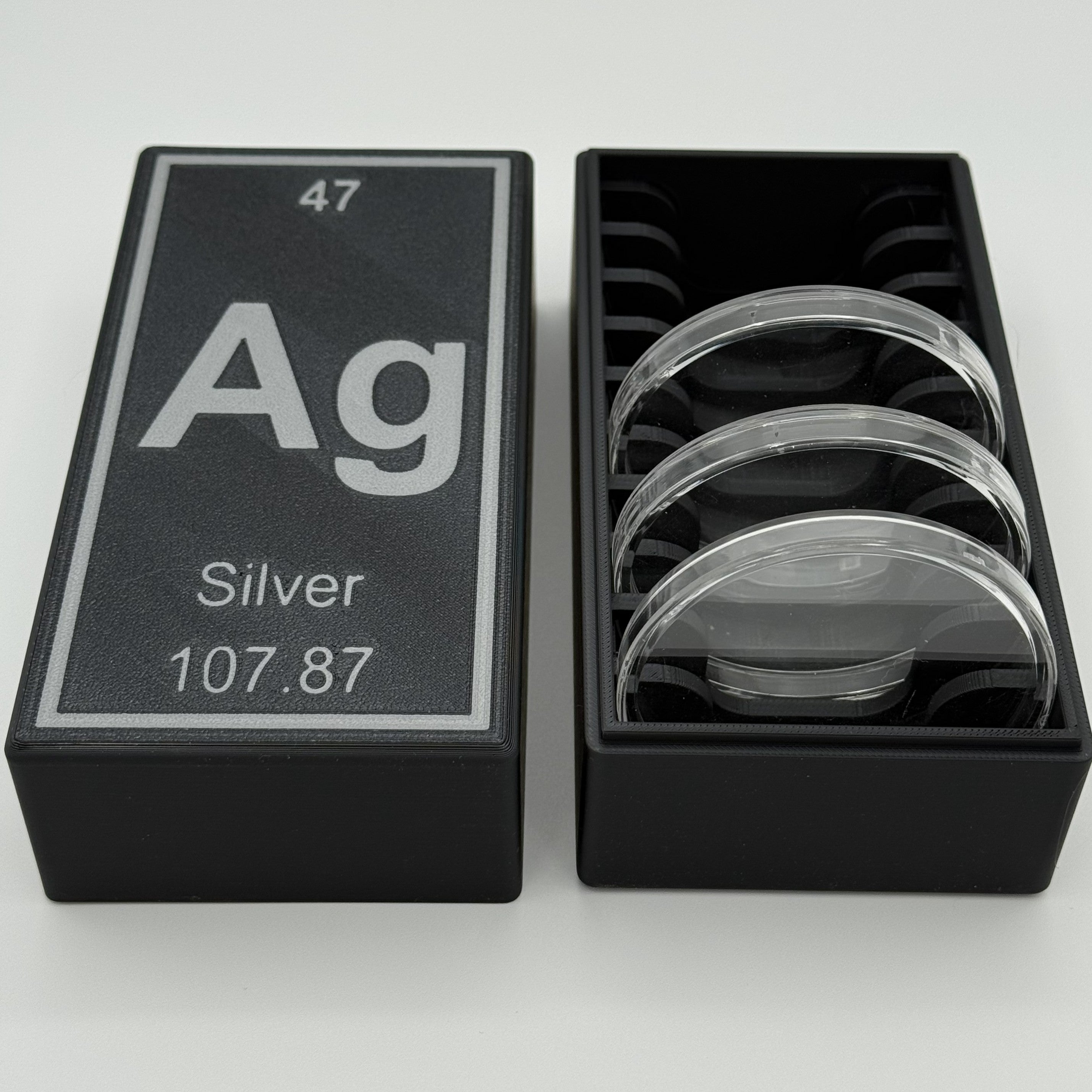 Storage Container for 5oz Silver Rounds 70.6mm Periodic Element