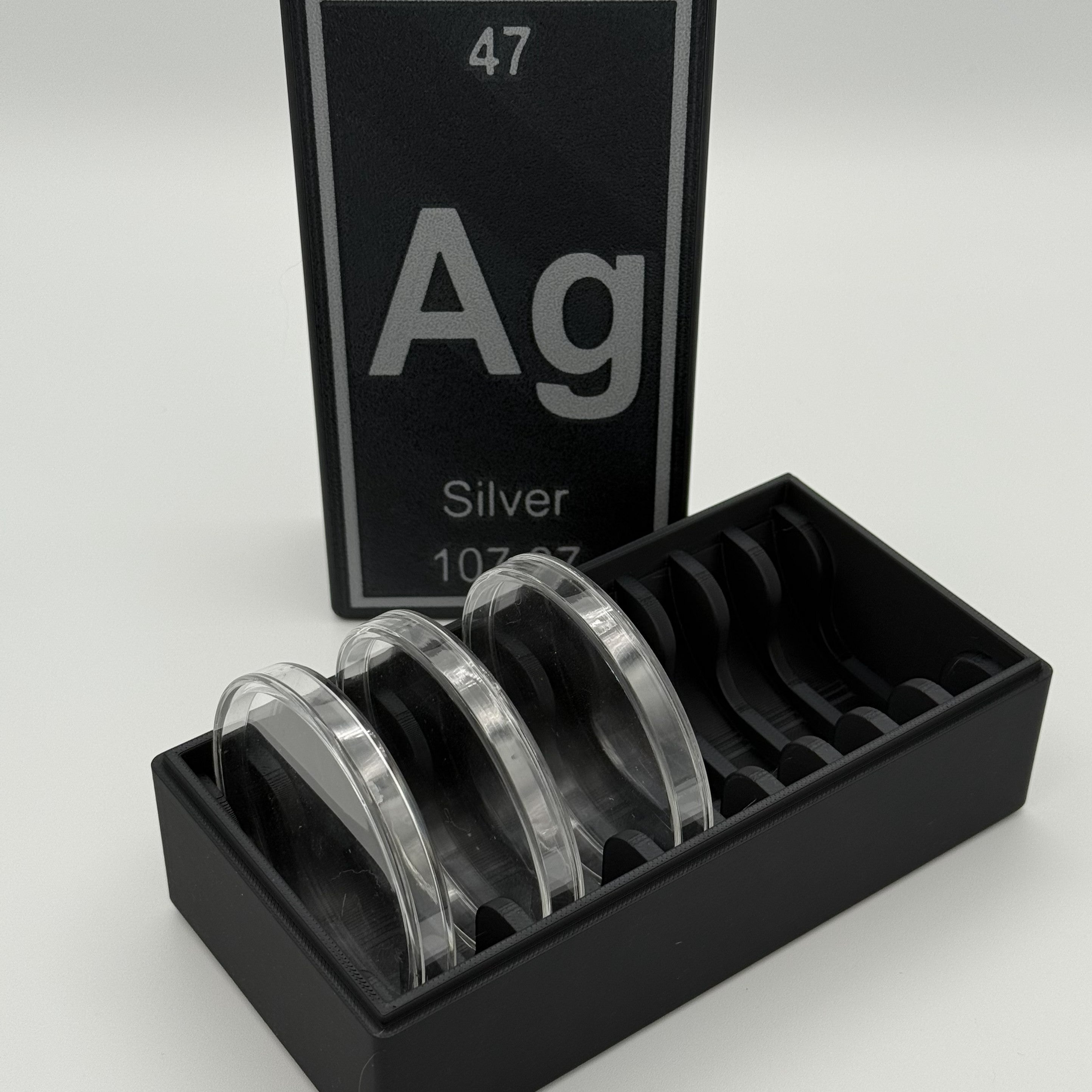 Storage Container for 5oz Silver Rounds 70.6mm Periodic Element