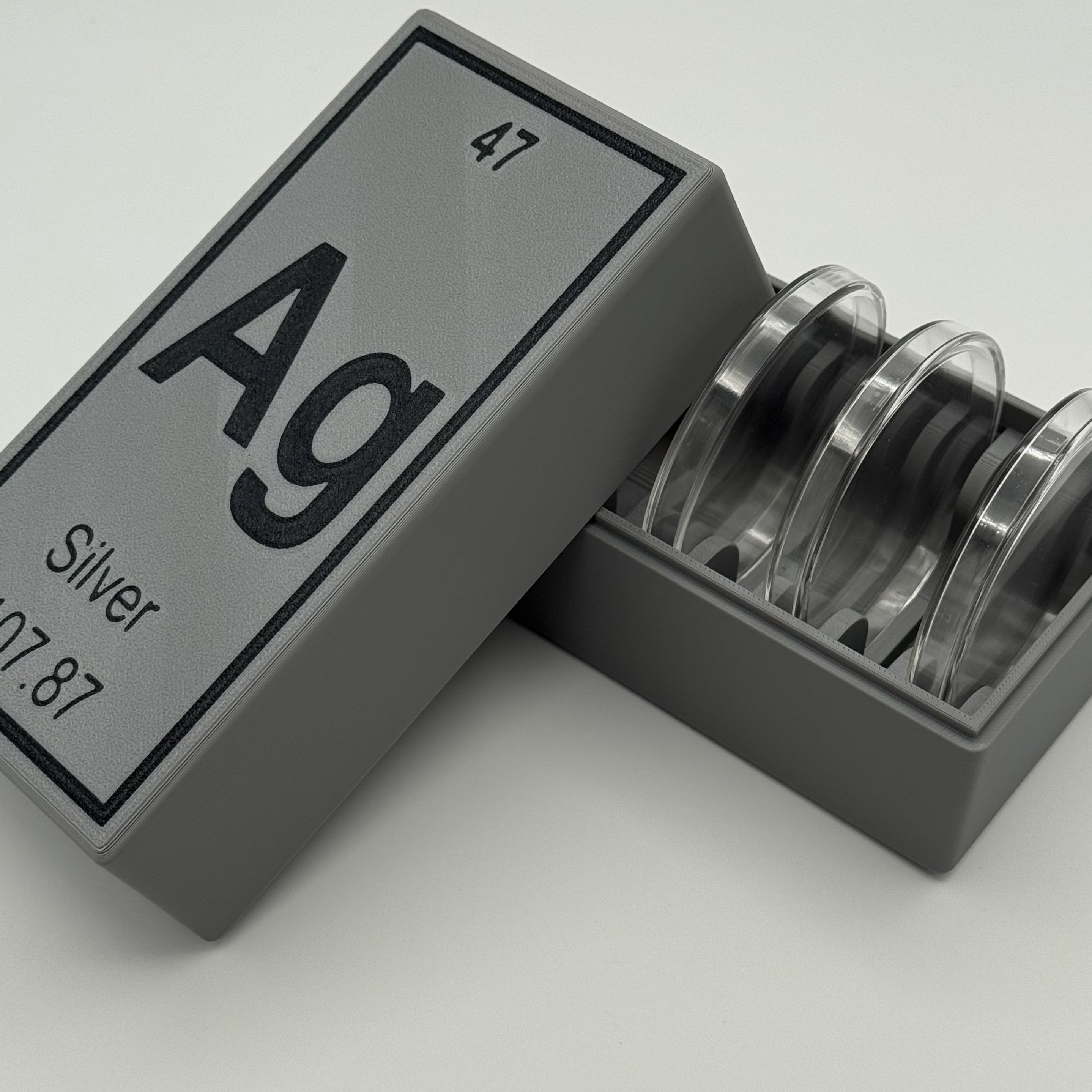 Storage Container for 5oz Silver Rounds 70.6mm Periodic Element