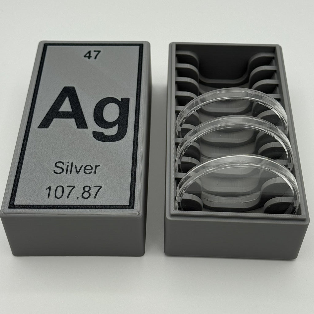 Storage Container for 5oz Silver Rounds 70.6mm Periodic Element