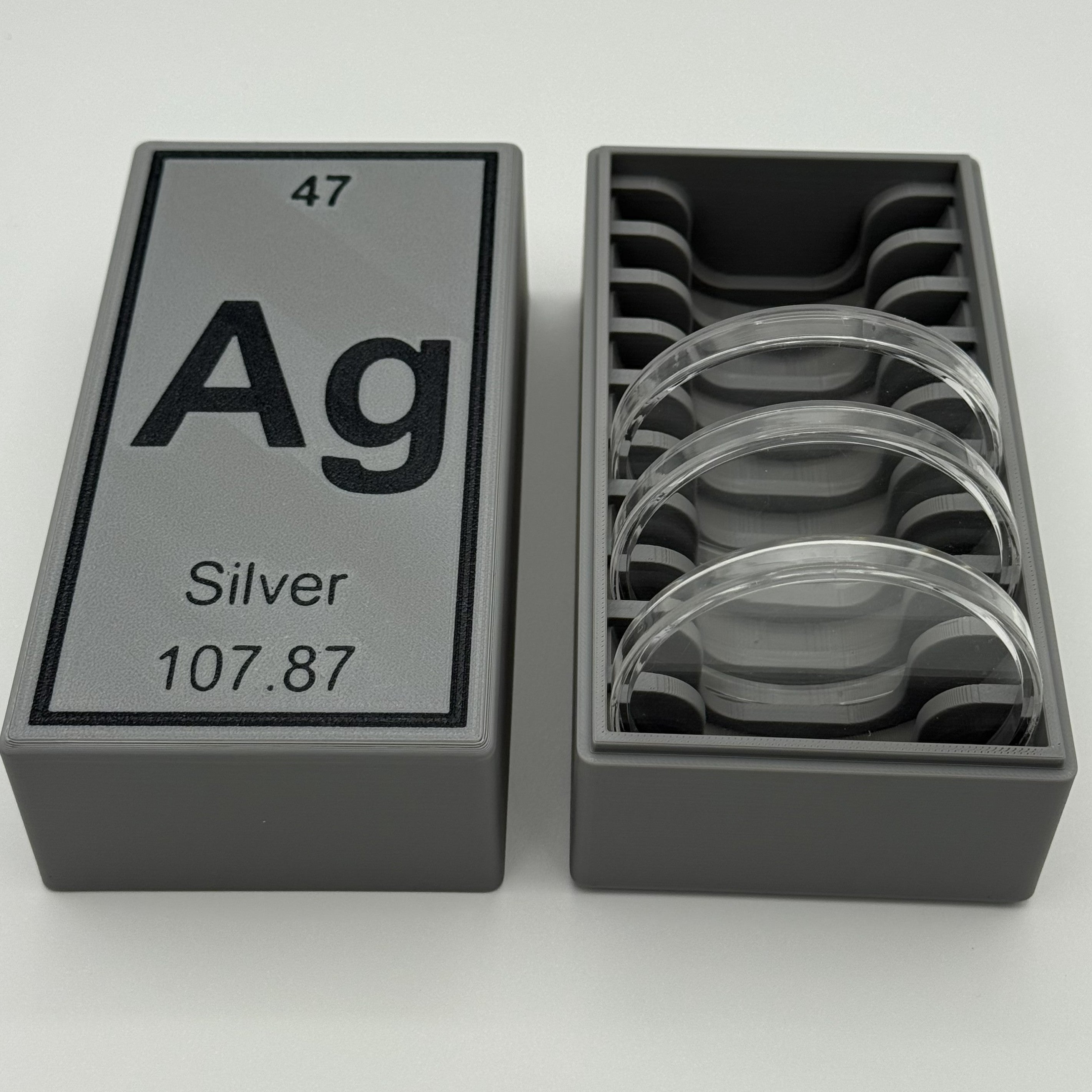 Storage Container for 5oz Silver Rounds 70.6mm Periodic Element