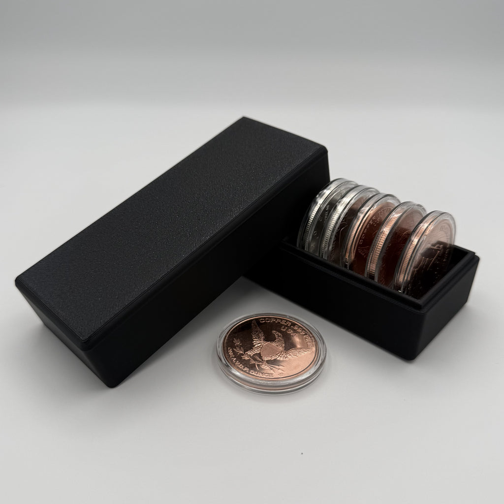 Storage Container for 1oz Silver or Copper Rounds in Capsule